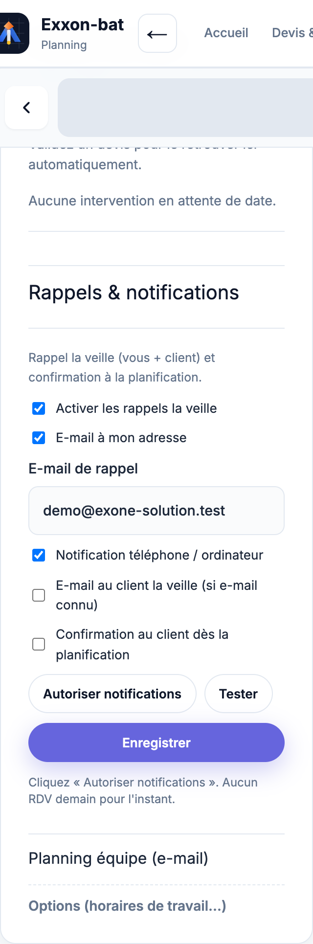 Devis validés à planifier